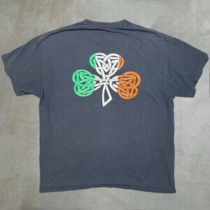 Muldoon's An Irish Pub T-Shirt Mens XL Faded Black Celtic Shamrock Distressed